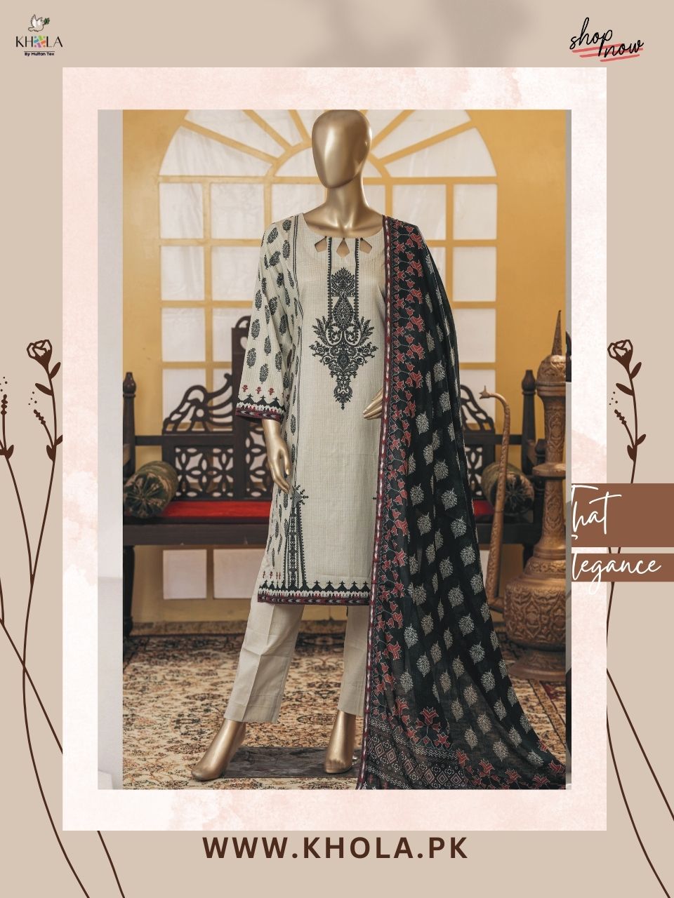 Lawn Suit Design | Unstitched Printed Lawn Suit With Printed Lawn Dupatta