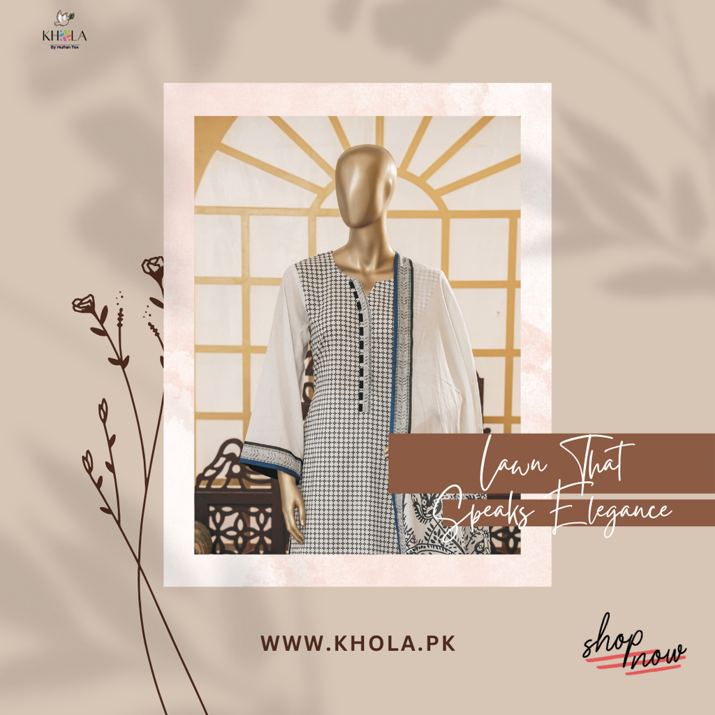 Lawn 3 Piece Suit | Unstitched Printed Lawn Suit With Printed Lawn Dupatta