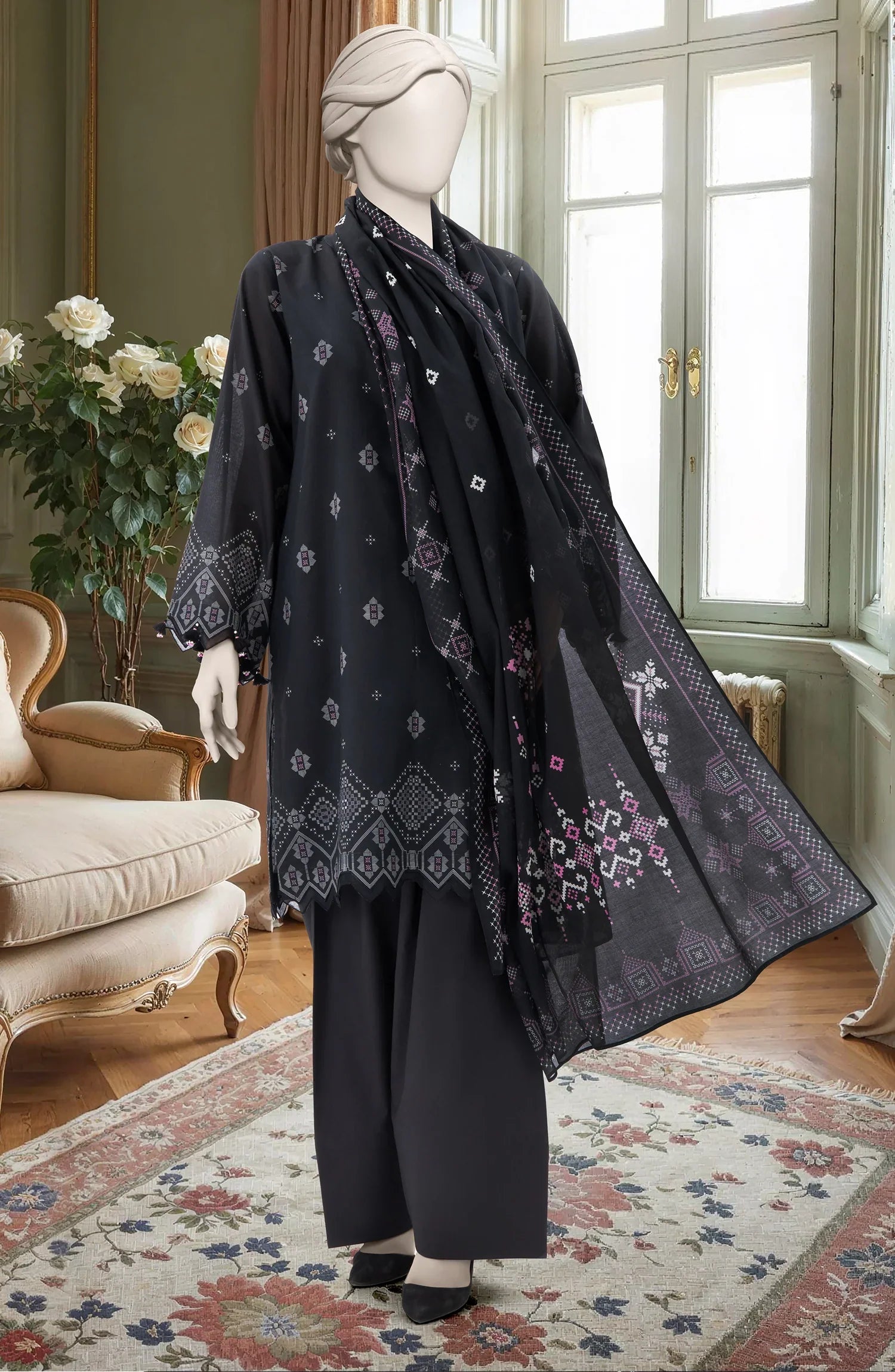 MTJ Summer Lawn – Unstitched 3PC Printed Lawn Dress for Women 2025