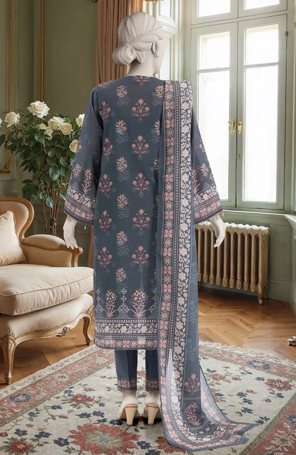 MTJ Summer Lawn – Unstitched 3PC Printed Lawn Dress for Women 2025