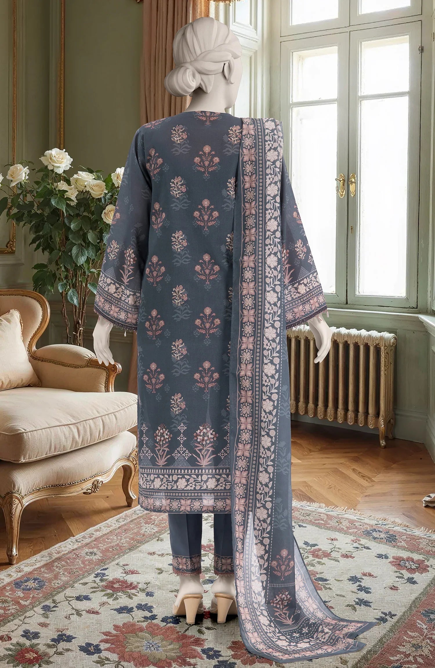 MTJ Summer Lawn – Unstitched 3PC Printed Lawn Dress for Women 2025