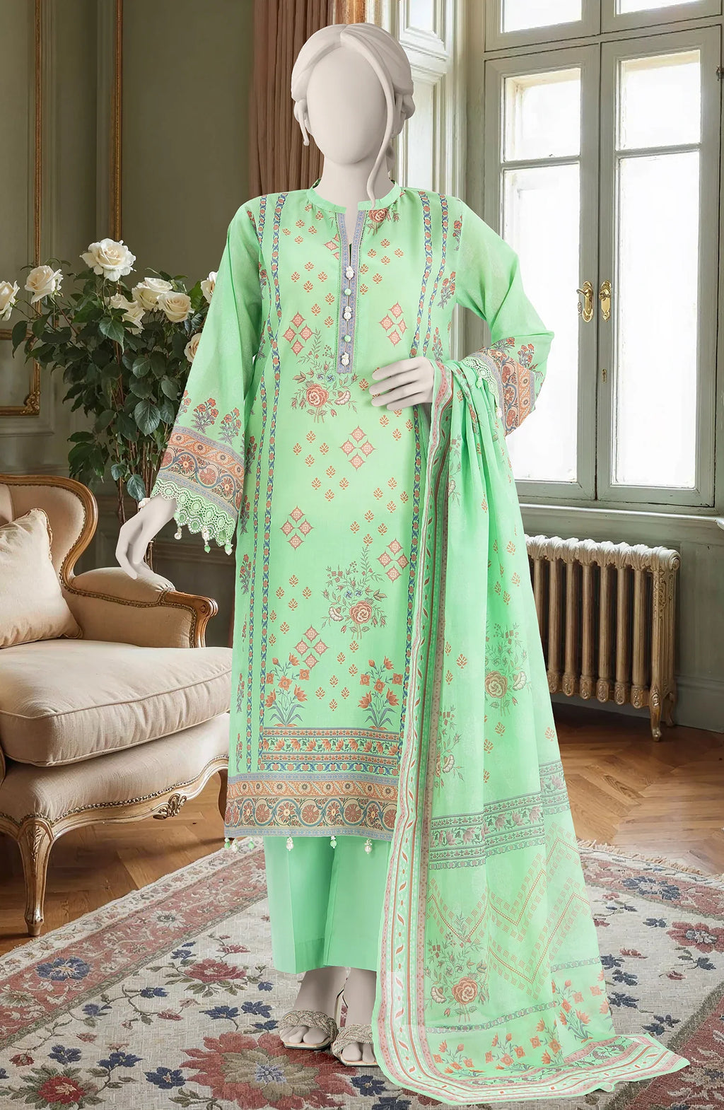 MTJ Summer Lawn 2025 – Unstitched 3PC Printed Lawn Dress for Women 2025