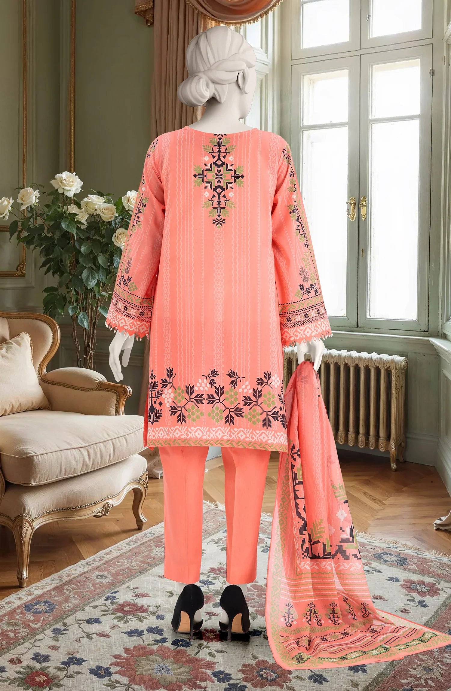 MTJ Latest Summer Lawn 2025 – Unstitched 3PC Printed Lawn Dress for Women