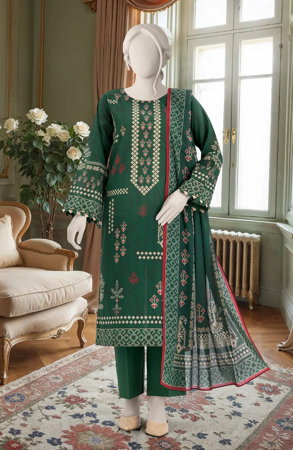 MTJ Summer Lawn 2025 – Unstitched 3PC Printed Lawn Dress for Women 2025