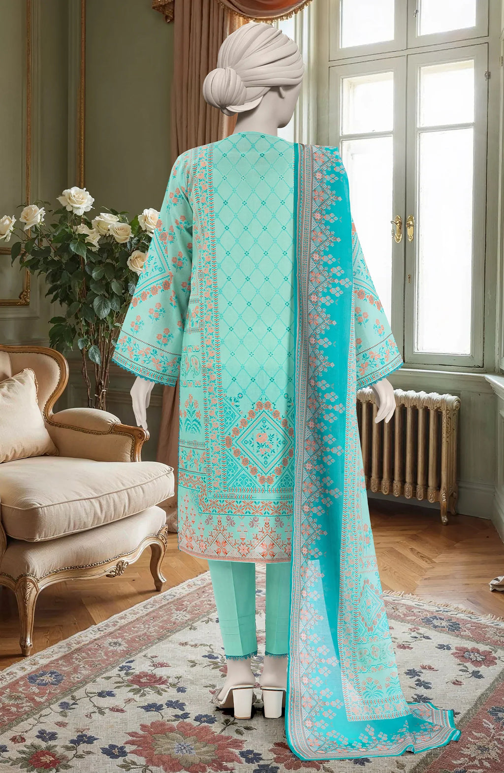 MTJ Summer Lawn – Unstitched 3PC Printed Lawn Dress for Women 2025