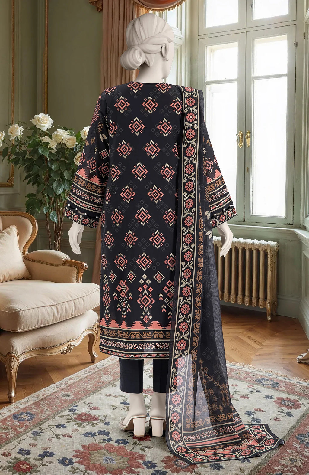 MTJ Summer Lawn – Unstitched 3PC Printed Lawn Dress for Women 2025