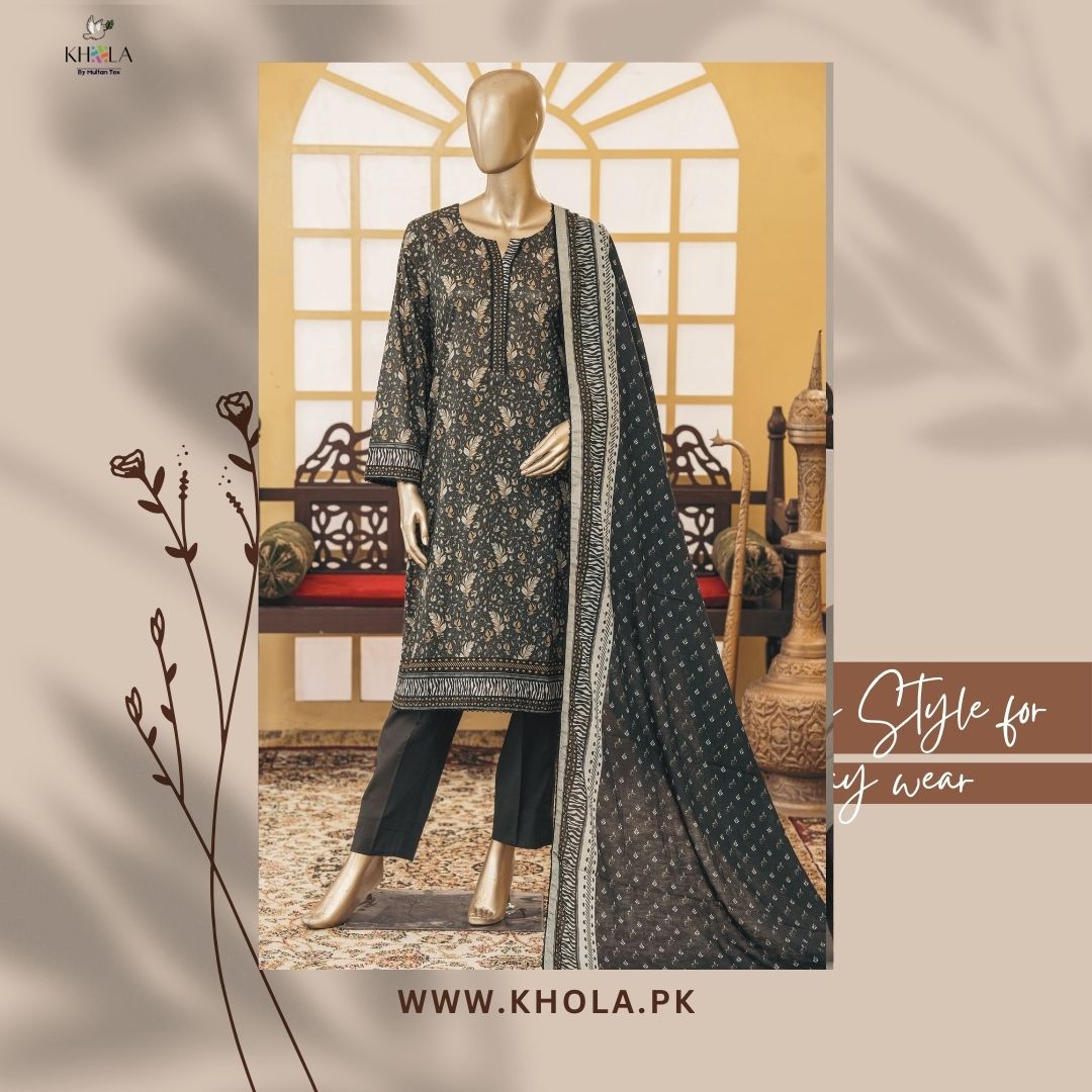 Lawn Pakistani Suits | Unstitched Printed Lawn Suit With Printed Lawn Dupatta