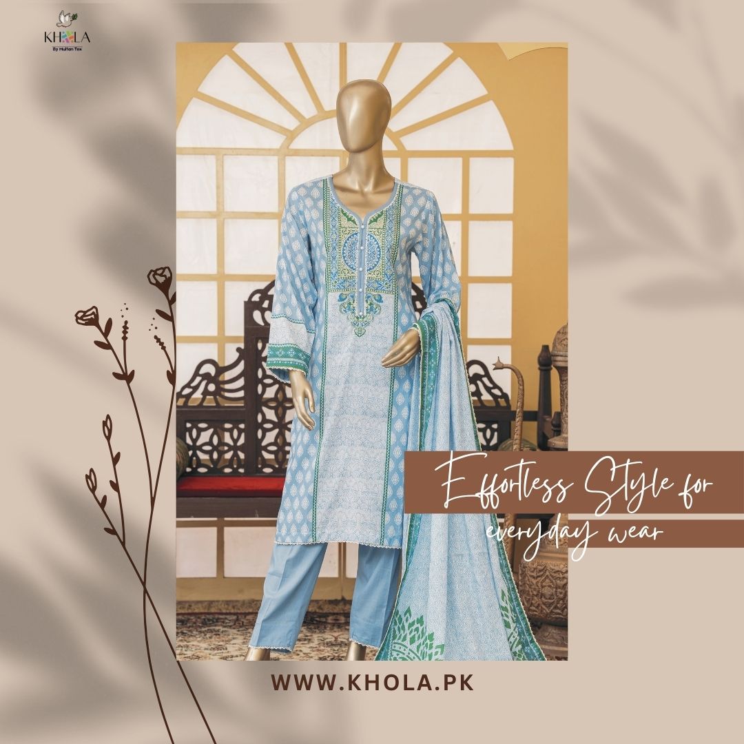 Lawn Suits Pakistan | Unstitched Printed Lawn Suit With Printed Lawn Dupatta