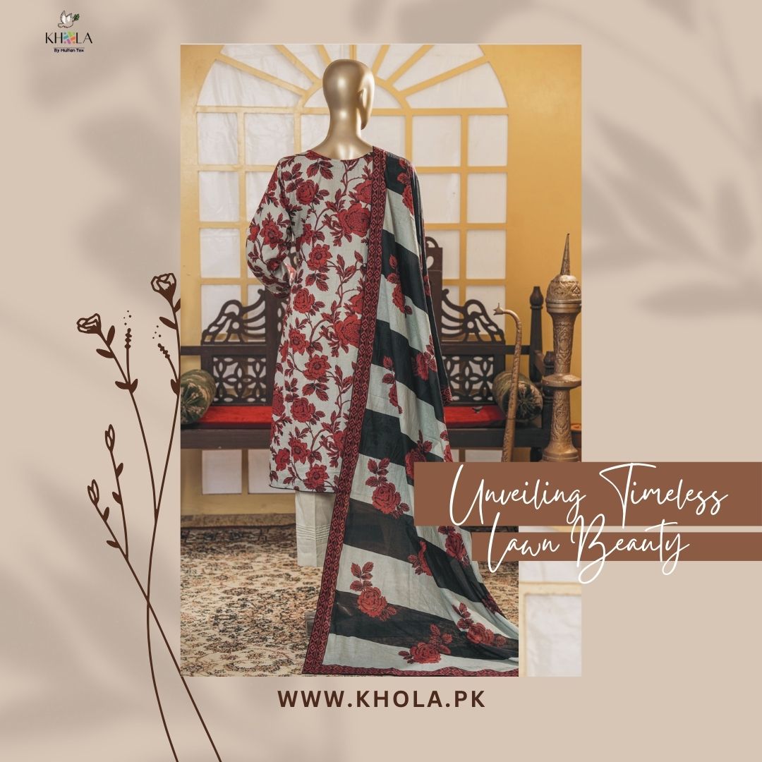 Ladies Lawn Suits | Unstitched Printed Lawn Suit With Printed Lawn Dupatta