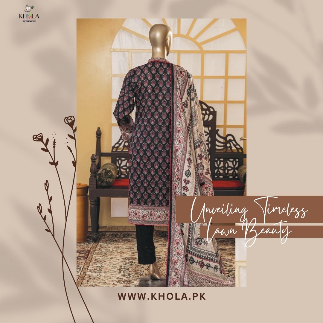Pakistani Lawn Suits | Unstitched Printed Lawn Suit With Printed Lawn Dupatta