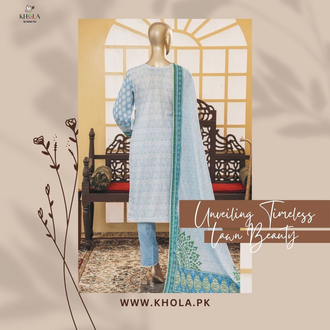 Lawn Suits Pakistan | Unstitched Printed Lawn Suit With Printed Lawn Dupatta