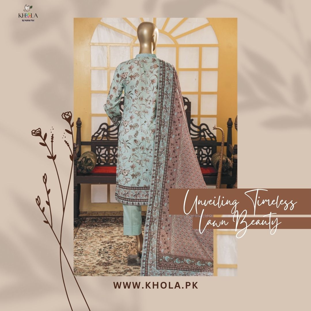 Ladies Lawn Suit Design | Unstitched Printed Lawn Suit With Printed Lawn Dupatta