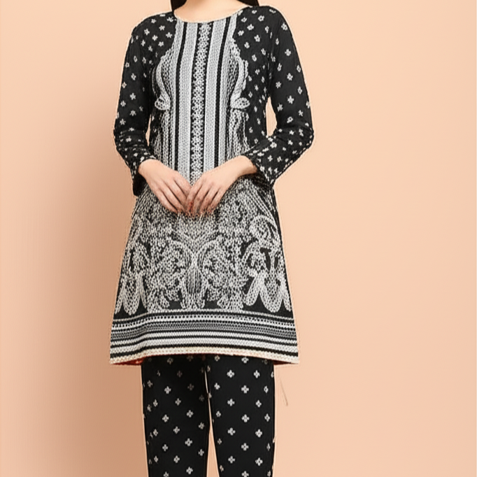 Amani – 2PC Modern Monochrome Lawn Suit